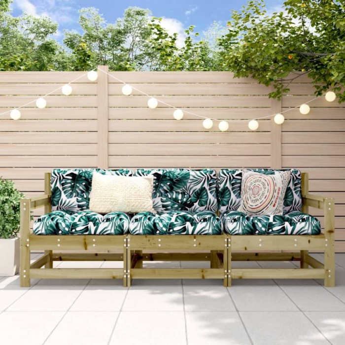 vidaXL Set mobilier de grădină, 3 piese, lemn de pin impregnat 825533