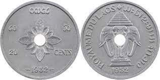 Laos 1952 - 20 cents aUNC foto