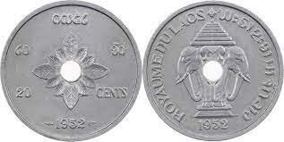 Laos 1952 - 20 cents aUNC