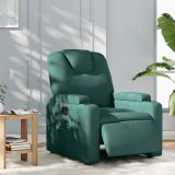 VidaXL Fotoliu rabatabil electric, verde &icirc;nchis, material textil