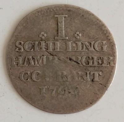 Moneda Hamburg - 1 Schilling Courant 1794 - Argint foto