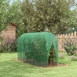 Outsunny Cort De Protectie A Plantelor, Cu Usa Cu Fermoar Si Tarusi De Pamant, Pentru Gradina, Curte, Gazon, Verde