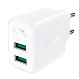 &Icirc;ncărcător Acefast 2x USB 18W QC 3.0, AFC, FCP Alb (A33 Alb) A33 WHITE