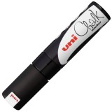 Marker creta lichida cu varf tesit,negru,8 mm