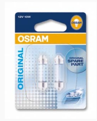 SET 2 BECURI 12V C10W ORIGINAL BLISTER OSRAM-41mm foto