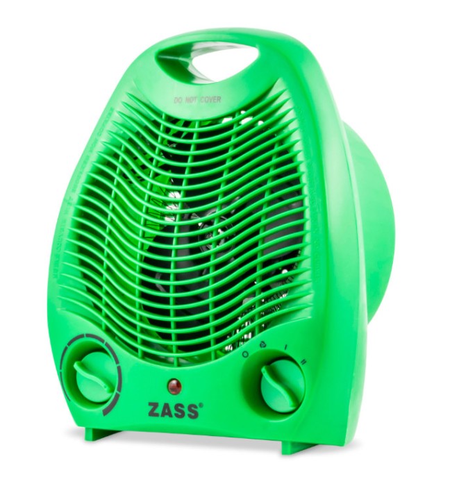 Aeroterma electrica Zass ZFH 02 C, culoare verde, 2 trepte de putere: 1000W 2000W - RESIGILAT
