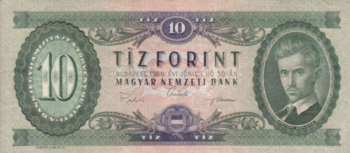 UNGARIA 10 forint 1969 VF+++!!!