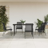 VidaXL Set mobilier de grădină, 5 piese, negru, oțel și textilenă