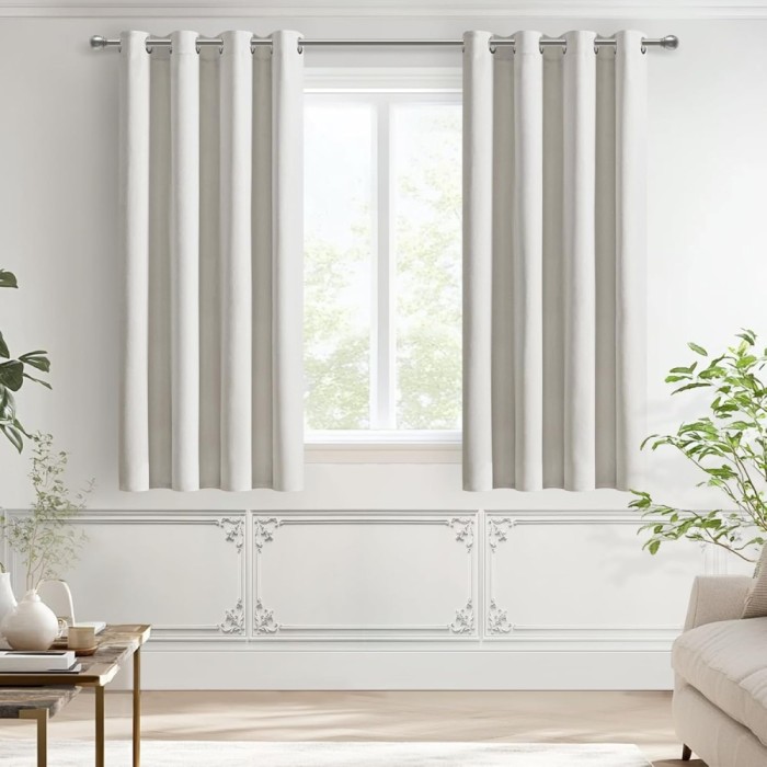Draperie Blackout, 132 x 160 cm , Set 2 Bucati, Gri Deschis - CN