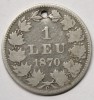 1 LEU 1870 . ORIENTARE TIP MEDALIE . RAR ., Argint