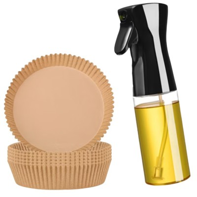 Set 100 de hartii pentru friteuza cu aer si pulverizator, 20 x 4.5 cm, multicolor foto