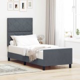 VidaXL Cadru de pat cu headboard Gri &icirc;nchis 80 x 200 cm Catifea 3344970