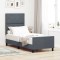 vidaXL Cadru de pat cu headboard Gri &icirc;nchis 80 x 200 cm Catifea 3344970