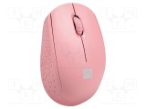 Mouse NATEC wireless USB A optic, 3 butoane, rază 10m, roz