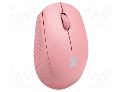Mouse NATEC wireless USB A optic, 3 butoane, rază 10m, roz foto