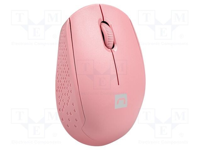 Mouse NATEC wireless USB A optic, 3 butoane, rază 10m, roz