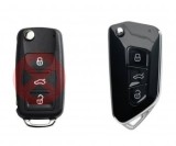 Carcasa cheie Topautochei&reg; pentru Passat Golf Jetta, Skoda, Seat conversie catre un stil modern de cheie, doar pentru modelele cu led in dreapta sus, Aftermarket