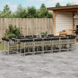 vidaXL Set mobilier de grădină cu perne 17 piese gri deschis poliratan