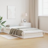 VidaXL Cadru de pat de podea, alb, 80x210 cm, lemn masiv de pin