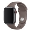 Curea silicon, marca THD, compatibila Apple Watch 45 mm seria 9, Apple Watch SE 44 mm, marimea M/L, maro clay