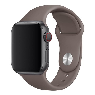 Curea silicon, marca THD, compatibila Apple Watch 45 mm seria 9, Apple Watch SE 44 mm, marimea M/L, maro clay foto