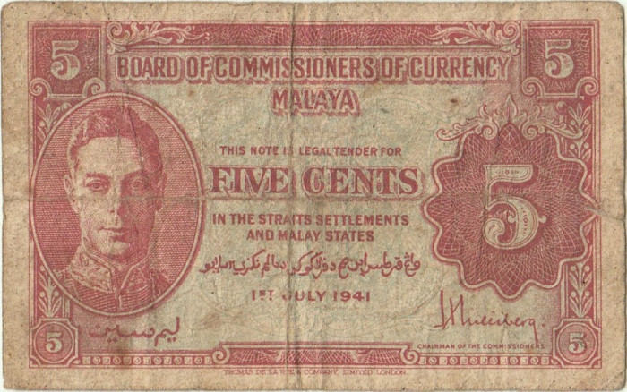 1945, 5 cents (P-7a) - Malaya!