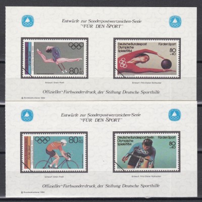 Germania 1984 - Jocurile Olimpice - Los Angeles, 2 Colite SUVENIR FILATELIC, MNH foto