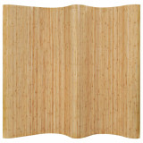 Paravan de cameră, natural, 250 x 165 cm, bambus, vidaXL