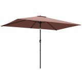 Outsunny Umbrelă 300 x 200 cm &icirc;nclinabilă pentru balcon cu manivelă, husă de protecție, maro | Aosom Romania