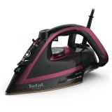 Fier de calcat cu abur Tefal Puregliss FV8065E0, abur variabil 50 g/min, jet de abur 280 g/min, 3000 W, sistem Micro Calc Filter, negru &amp;amp; visiniu