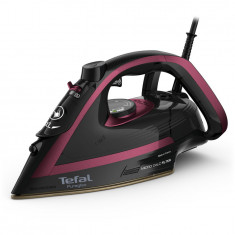 Fier de calcat cu abur Tefal Puregliss FV8065E0, abur variabil 50 g/min, jet de abur 280 g/min, 3000 W, sistem Micro Calc Filter, negru &amp; visiniu