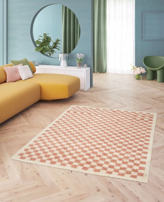 Covor Belgian, Sherpa 52992, Crem/Roz Pal, Diverse Dimensiuni - 120x170 cm