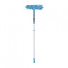 Stergator geamuri 2 in 1, laveta si lama de cauciuc, cap rabatabil, maner telescopic, 105x33x33cm, bleu, Strend Pro LE24485