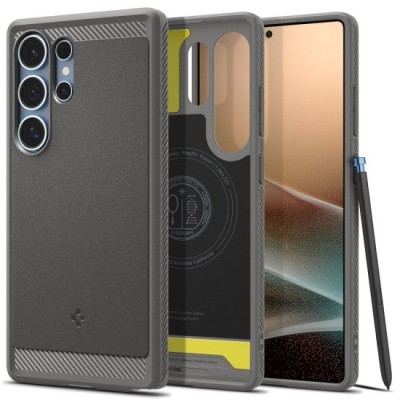 Husa pentru Samsung Galaxy S25 Ultra - Spigen Rugged Armor MagSafe - Marble Grey foto