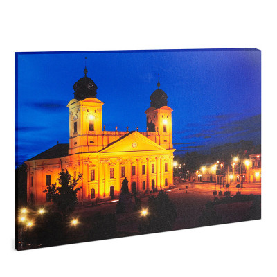Tablou cu LED Family Pound, 38 x 48 cm, 2 x AA, model Debretin, lumina alb cald foto