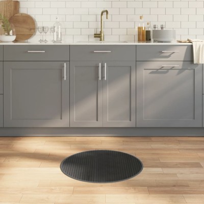 Covor rotund, gri, 60 cm, bambus foto