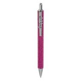 Pix Elegant CMCLASS - Corp Argintiu, Detalii Diamantate Fucsia, Cerneala Albastra, Metalic, 14.5cm
