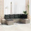 VidaXL Set de canapele pentru grădină 6 pcs Gri deschis Rattan poli 3347132