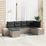 VidaXL Set de canapele pentru grădină 6 pcs Gri deschis Rattan poli