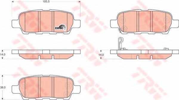 Set placute frana,frana disc INFINITI FX (2002 - 2008) TRW GDB3294