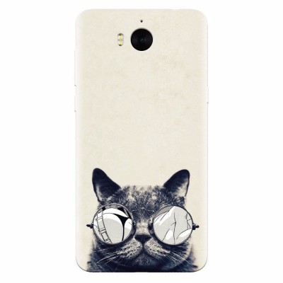 Husa silicon pentru Huawei Y5 2017, Cool Cat Glasses foto