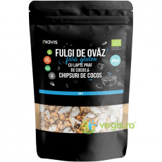 Fulgi de Ovaz Fini fara Gluten cu Lapte Praf de Cocos si Chipsuri de Cocos Ecologici/Bio 200g