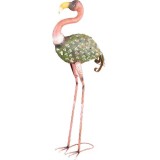 Decoratiune gradina, MagicHome, metalica, flamingo, verde si roz, 37x19x85 cm GartenVIP DiyLine, Magic Home