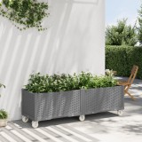 VidaXL Jardinieră de grădină cu picioare, gri deschis, 160x50x54cm, PP