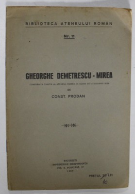 GHEORGHE DEMETRESCU - MIREA de CONST. PRODAN , 1937 foto