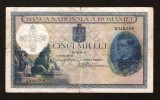 ROMANIA 5000 LEI - 1931 cu supratipar 1940 , serie liniara . Piesa rara de colectie. VF .