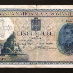 ROMANIA 5000 LEI 1931 overprint 1940 serie liniara . Supratipar Alba Iulia. Rara