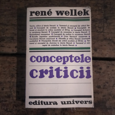 Conceptele criticii Rene Wellek foto