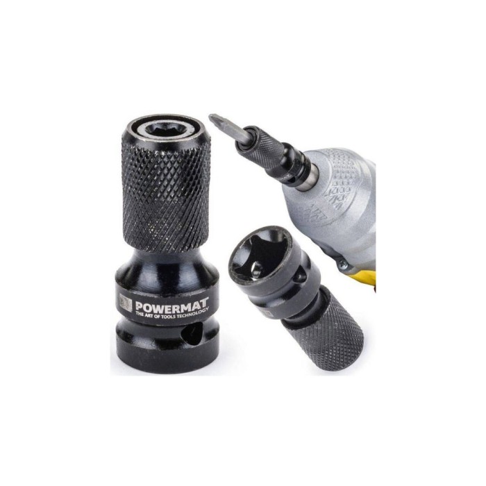 Adaptor 1/2 surubelnita impact 1/4 hexagon pentru biti, Powermat