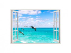 Autocolant decorativ, Fereastra, Natura si peisaje, Multicolor, 85 cm, 2094ST foto